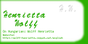 henrietta wolff business card